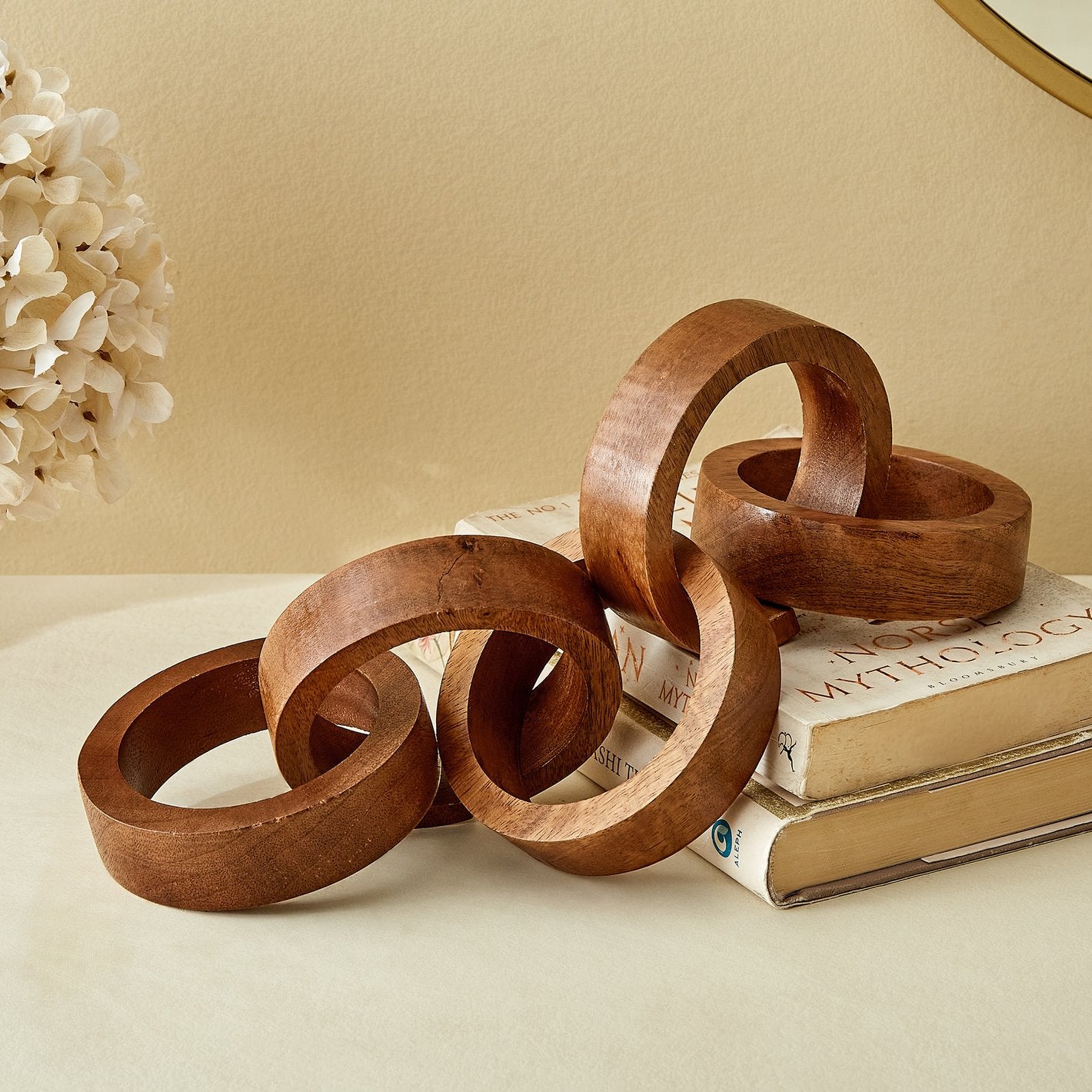 Wood Chain Link Table Accent