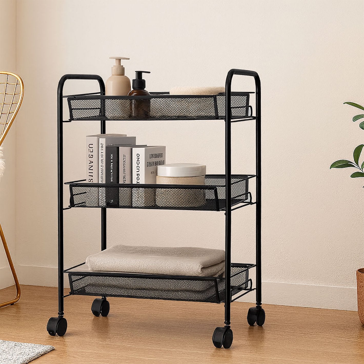 Metal 3-Tier Storage Trolley