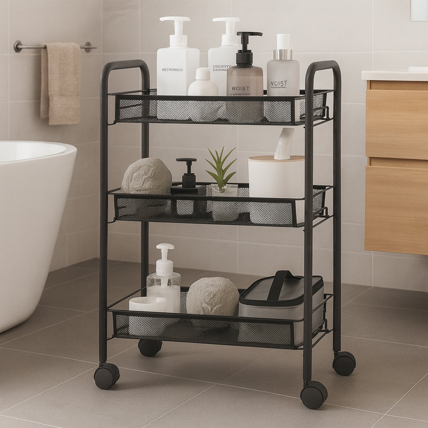 Metal 3-Tier Storage Trolley