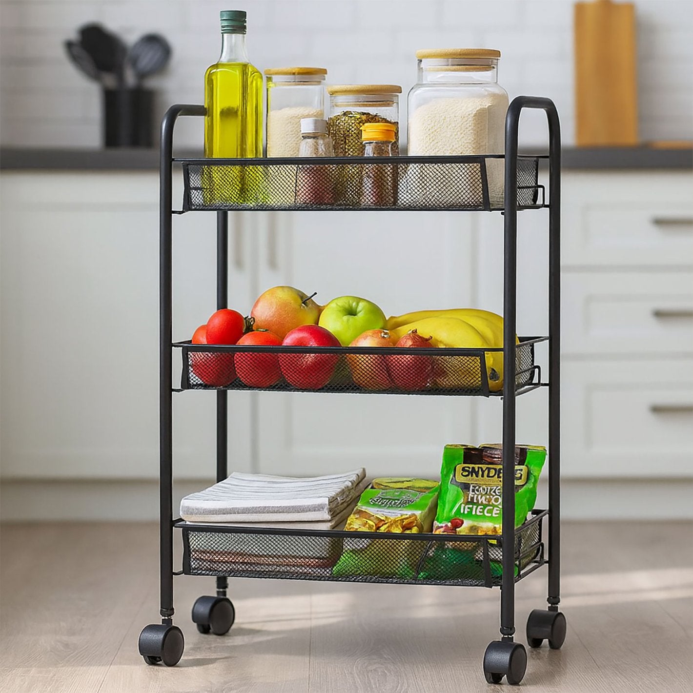 Metal 3-Tier Storage Trolley