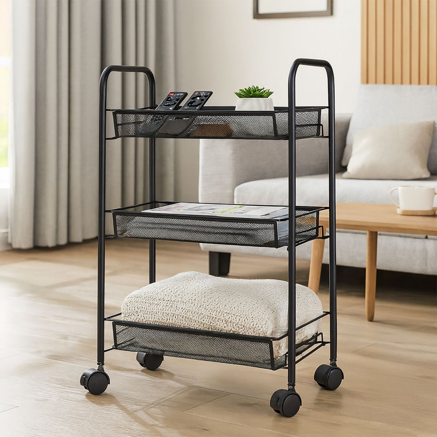 Metal 3-Tier Storage Trolley