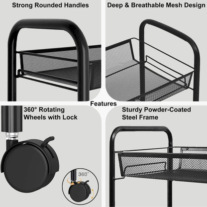 Metal 3-Tier Storage Trolley